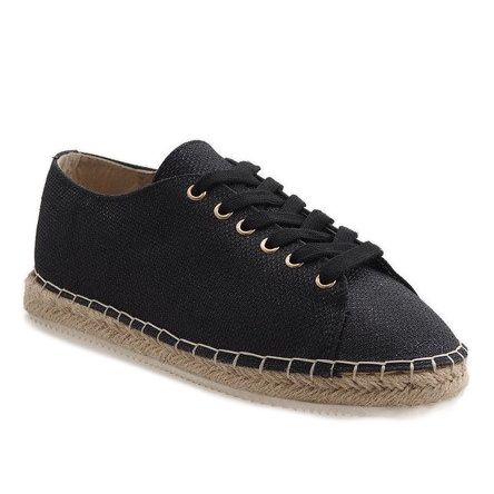 Sort snøret espadriller 831-1 1