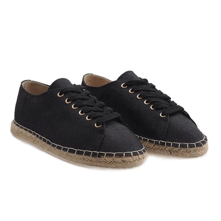 Sort snøret espadriller 831-1 2
