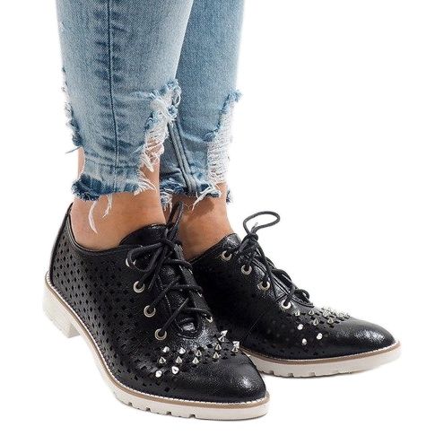 Sorte åbent sko med G-106-2 studs 1