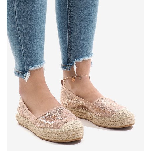 Lyserøde åbnede espadriller L08-71 1
