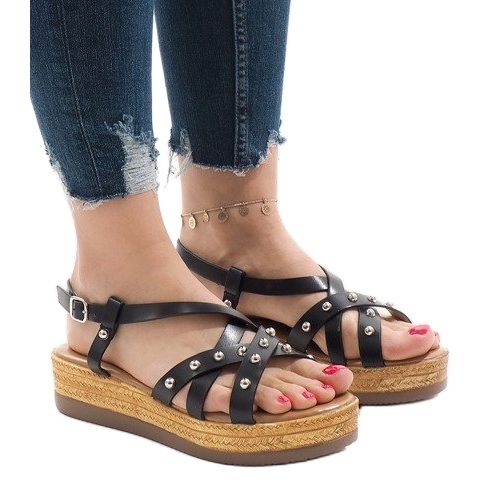 Sorte espadrillessandaler på 314-2B platformen 1