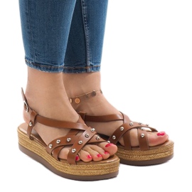 Camel espadrilles sandaler på 314-2B platformen brun 1