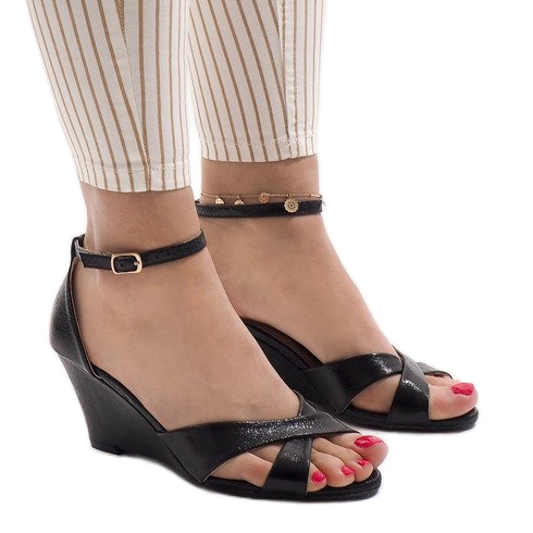 Sorte kile sandaler QL-78 2