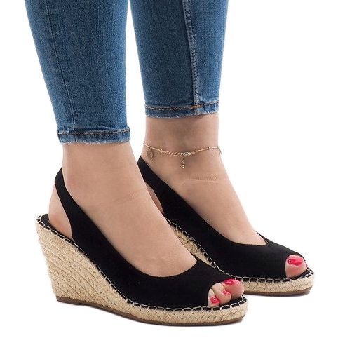 Sorte kile sandaler 2894 1