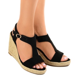 Sorte kile sandaler H-69 espadriller 1