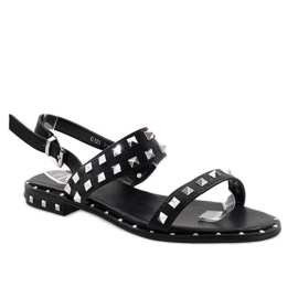 Sorte sandaler med studs C123 1