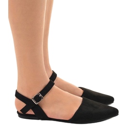 235-4 sorte ballerina sandaler 1
