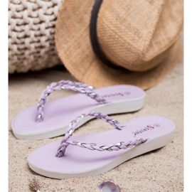Seastar Violet flettede flip-flops lilla 2