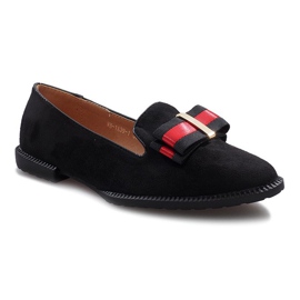 Sorte slip-on sko med en Rossa sløjfe 1