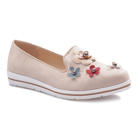 Beige flerblomsterkilehæl 1