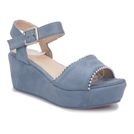 Blue Laguna sandaler med kilehæl blå 1