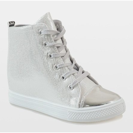 Sølv kile sneakers 29333-2 grå 1