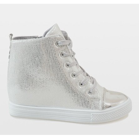 Sølv kile sneakers 29333-2 grå 2