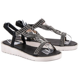 Bestelle Slip-on sandaler på platformen sort 1