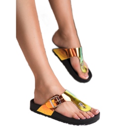 Ideal Shoes Klip-klapper i Holo-effekt sort 1