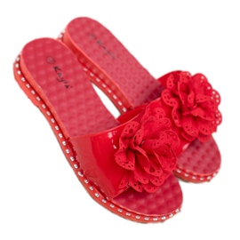 Kayla Røde flipflops i gummi 1