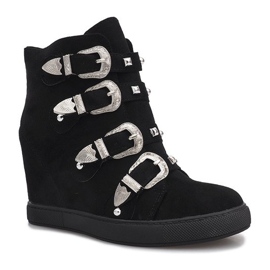 Sort ruskind sneakers med Maya spænder 1