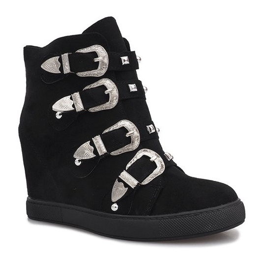 Sort ruskind sneakers med Maya spænder 1