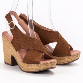 Anesia Paris Lette højhælede sandaler brun 3