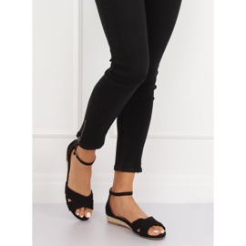 Sorte sandaler espadrilles 9R121 Sort 1