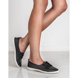 SHELOVET Eco læder sneakers sort 2