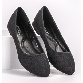 VINCEZA glitter ballerinaer sort 2