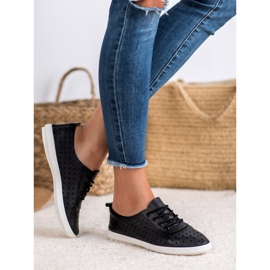 SHELOVET Openwork kvinders sneakers sort 1
