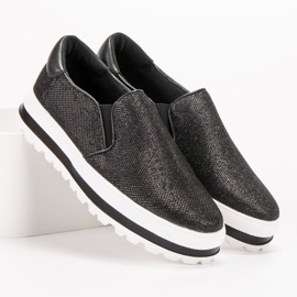 SHELOVET Let slipons på platformen sort 2