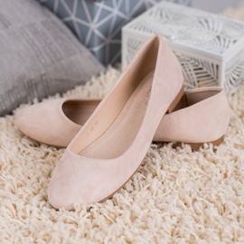 Small Swan Beige ruskind ballerinaer 2