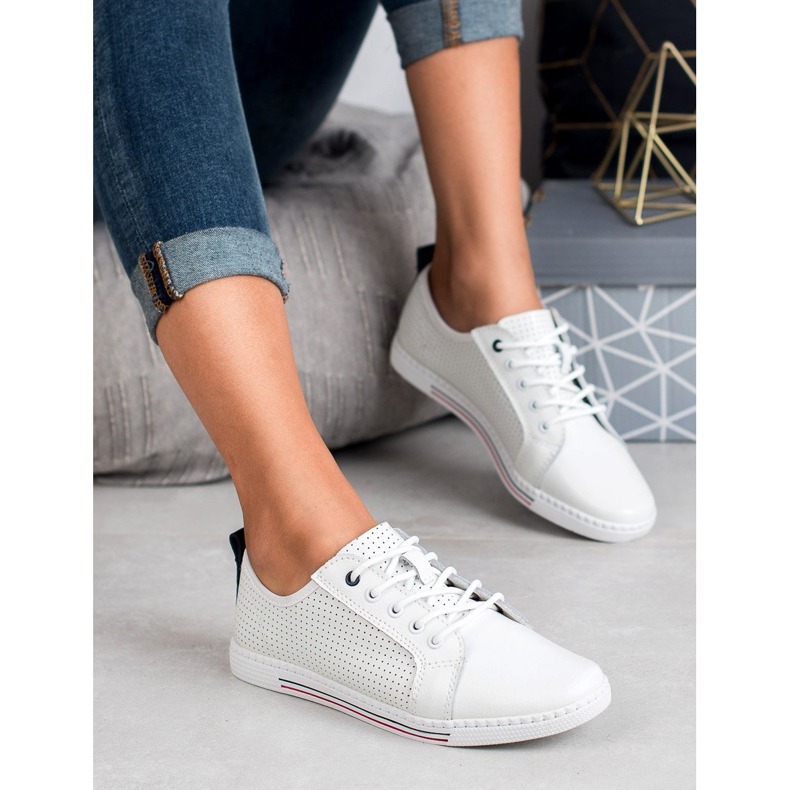 Filippo Læder brogues hvid 2