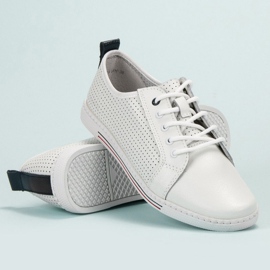 Filippo Læder brogues hvid 1