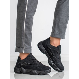 SHELOVET Kvinders sorte sneakers 1