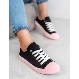 SHELOVET To-farve sneakers sort lyserød 1