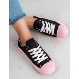 SHELOVET To-farve sneakers sort lyserød 2