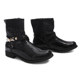 Openwork støvler lakeret Galoshes ZH650 sort 1