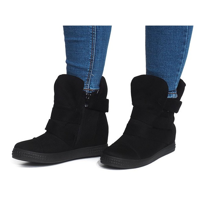 Wedge Sneakers Med Velcro 1703 Sort 1