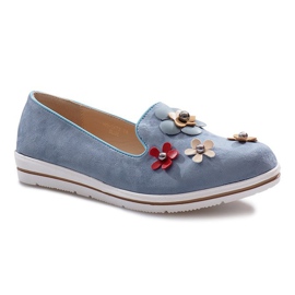 Blå, slip-on kiler Multi Flower 1