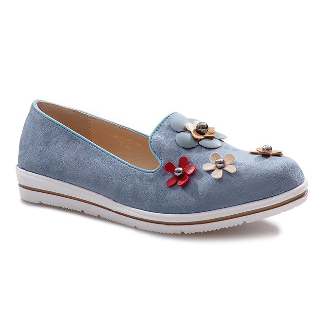 Blå, slip-on kiler Multi Flower 1