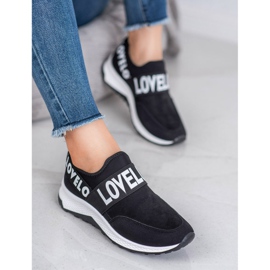 SHELOVET Slip-on ruskind sko sort 2