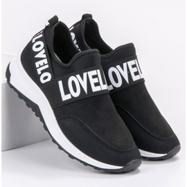SHELOVET Slip-on ruskind sko sort 1