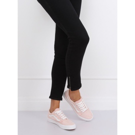 Lyserøde kvinders sneakers B70A PINK / WHITE 1