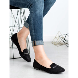 Small Swan Suede loafers med glitter sort 1