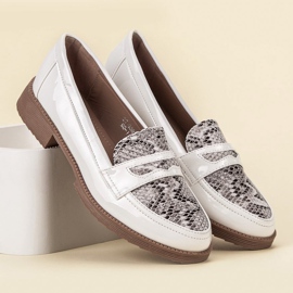 Bestelle Lakerede loafers hvid brun 2