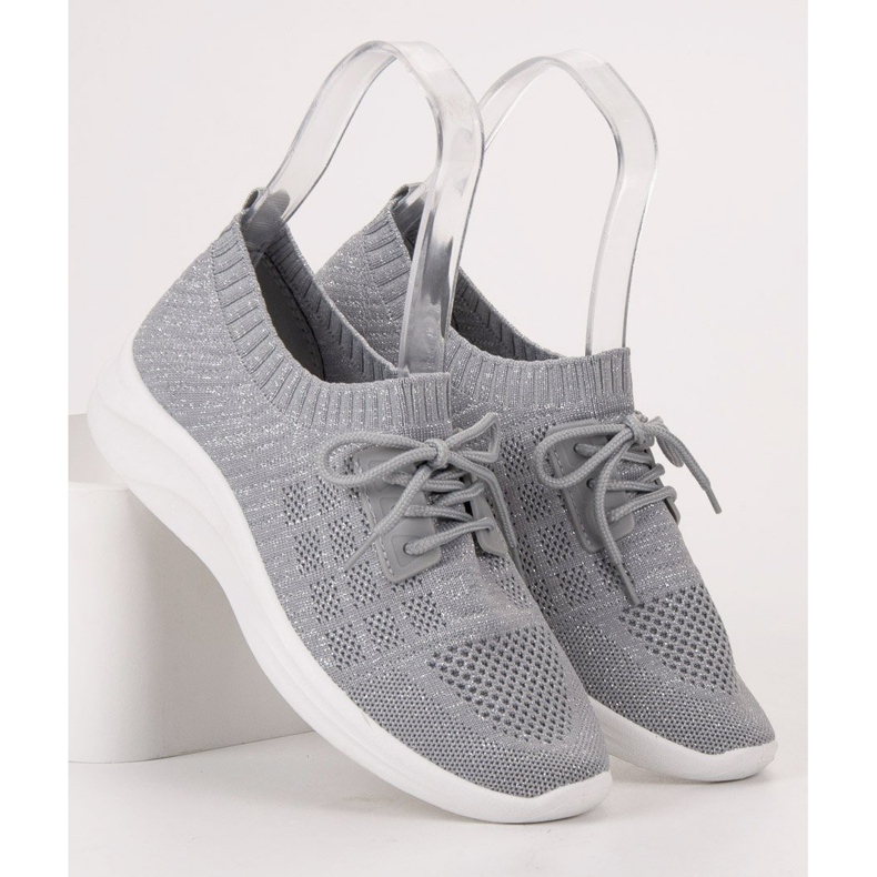 Ideal Shoes Tekstil sportsfodtøj grå 2
