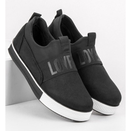 SHELOVET Suede Slip-On Sko sort 1