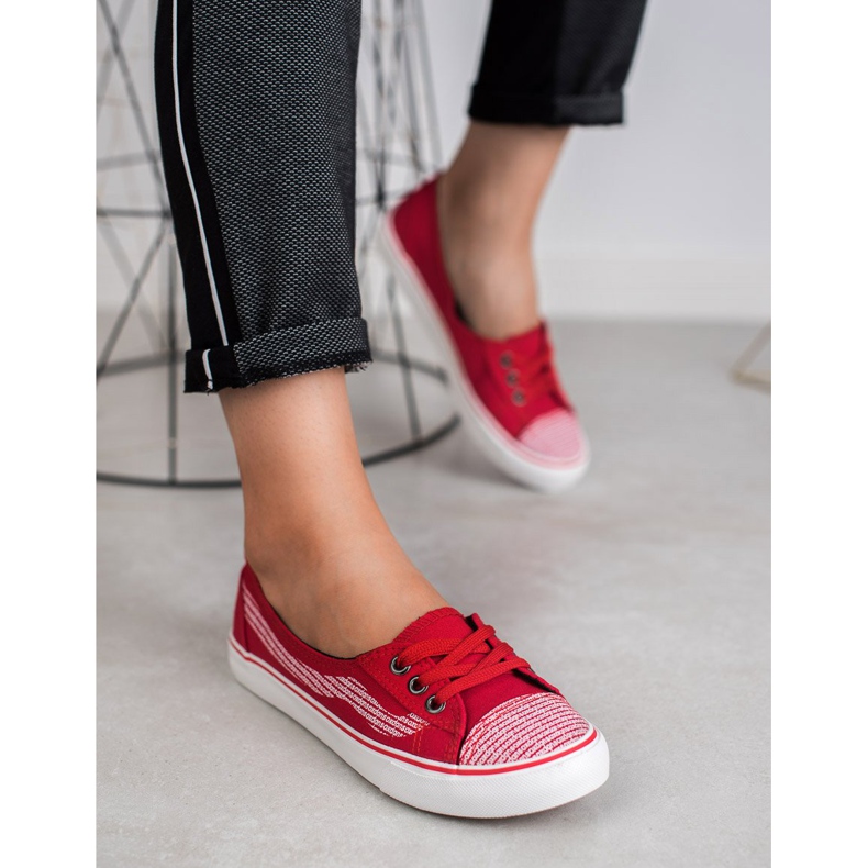J. Star Røde sneakers hvid 1