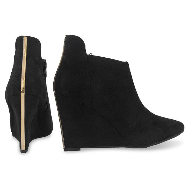 Suede Wedge Pumps TL01-1 Sort 1