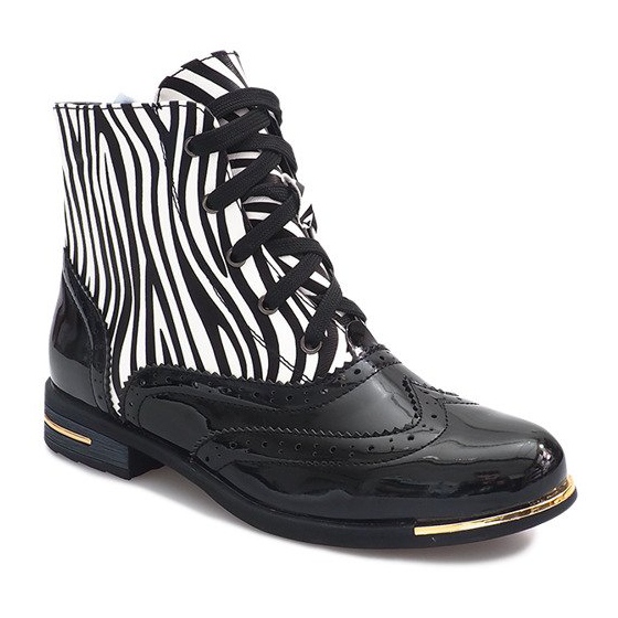 Zebra 6722-1 Sort støvle hvid 1