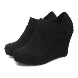 Suede Wedge Støvler 6-231 Sort 1