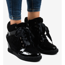 Moderigtige sorte kile sneakers KLS-109-3 1
